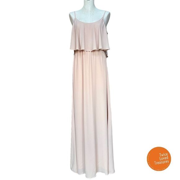 Show Me Your MuMu Caitlin Ruffle Maxi Dress in Dusty Blush - Picture 2 of 13